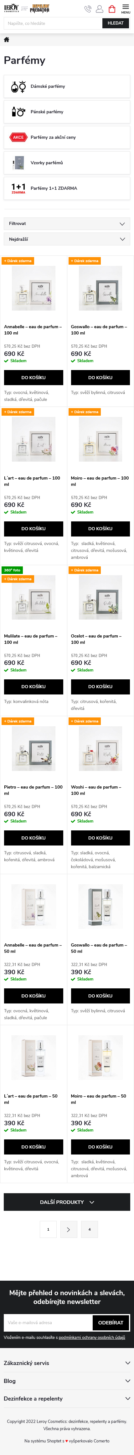 Tvorba nového e-shopu REPELENT PREDATOR - Screenshot mobilní verze