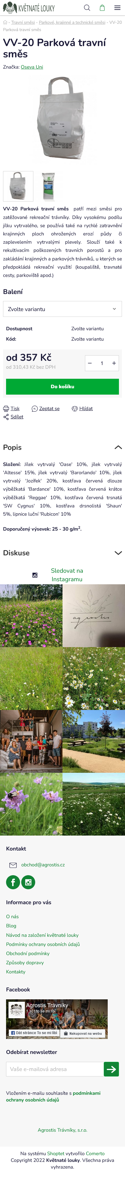 Nový e-shop pro Květnaté louky - Screenshot mobilní verze