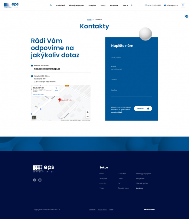 Redesign webu Sdružení EPS ČR - Screenshot