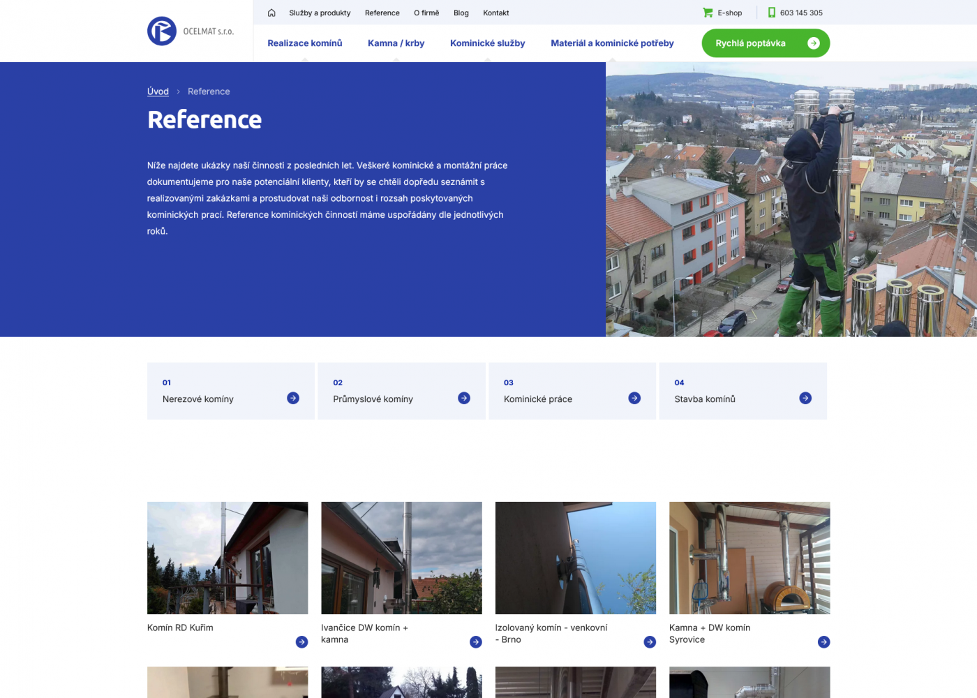 Nový web pro kominictví Ocelmat - Porovnání, nová verze  #2