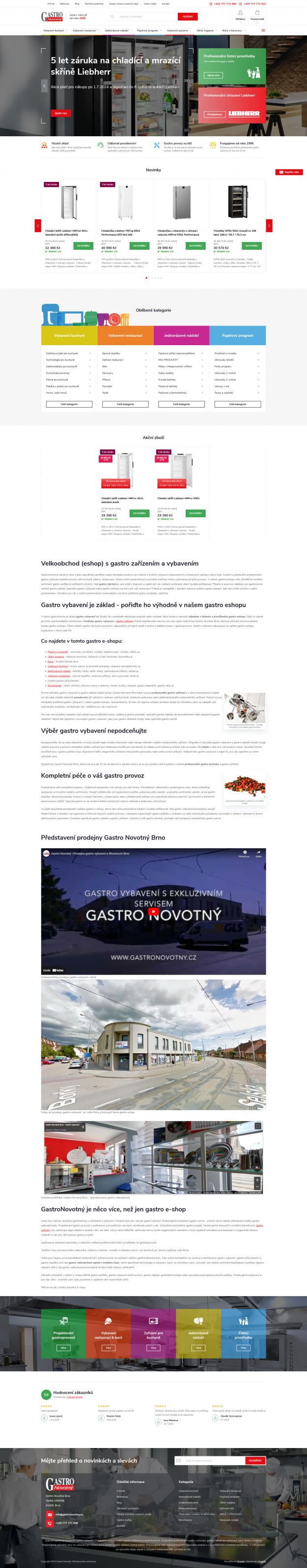 E-shop Gastro Novotný: Redesign živého e-shopu na Shoptetu - Screenshot