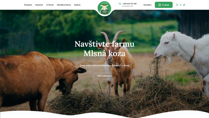 Nový web pro biofarmu Mlsná Koza