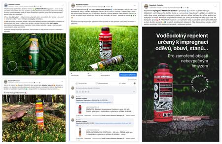 Full service online marketingu – Repelent Predator | Příspěvky s Predatorem, které jsou doplněné o krátký text a jasné vizuály