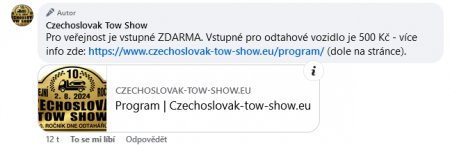 Online event marketing pro jubilejní ročník Czechoslovak Tow Show 2024