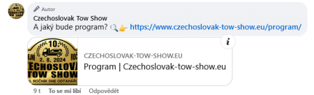 Online event marketing pro jubilejní ročník Czechoslovak Tow Show 2024